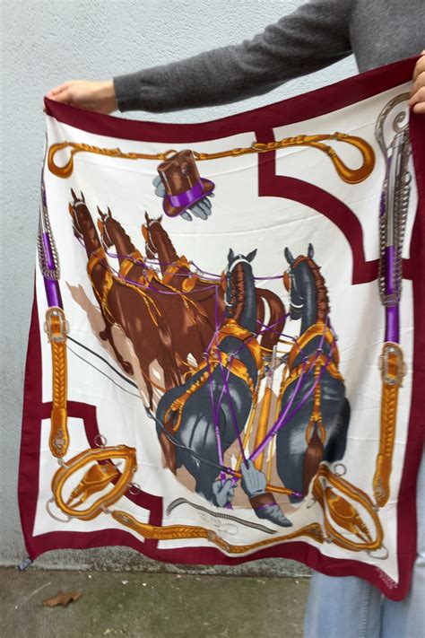 hermes horse silk scarf|how to authenticate Hermes scarf.